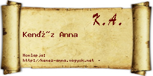 Kenéz Anna névjegykártya
