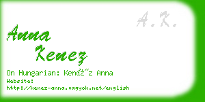 anna kenez business card